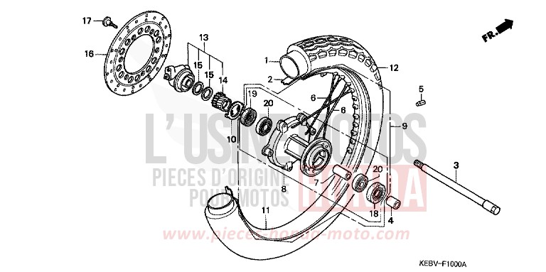 VORDERRAD von CB1300 Super Bold'or ABS EMINENCE RED METALLIC (R227) von 1998